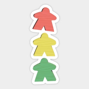 Meeple 3D Wood Game Piece Traffic Signal Light Sticker